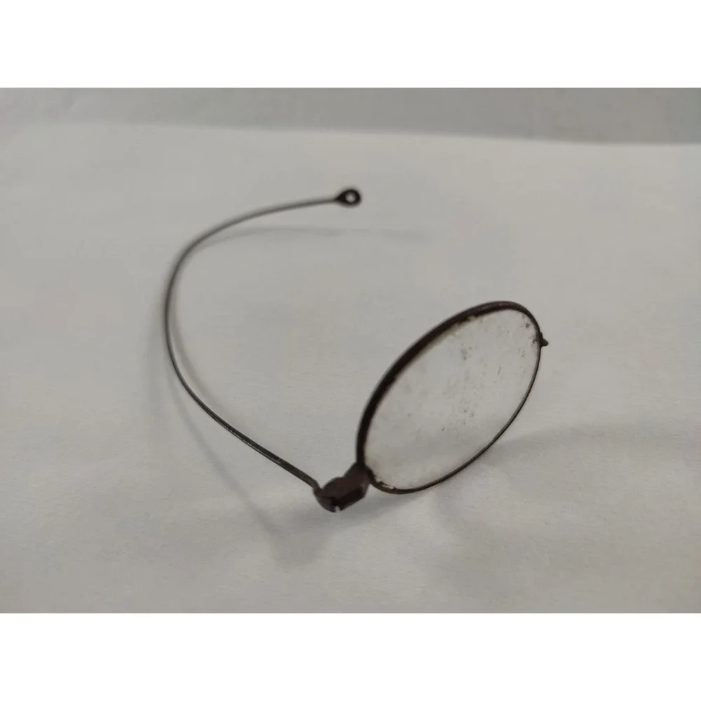 Antique Victorian Oval Spectacles Steel Wire Frame Saddle Bridge Civil War‎ Era